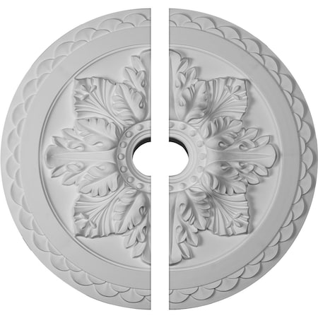 Ekena Millwork Bordeaux Deluxe Ceiling Medallion, Two Piece (Fits Canopies up to 4"), 23 5/8"OD x 3"ID x 2"P CM23BO2
